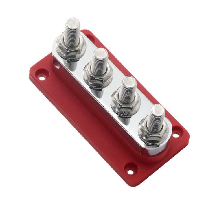 RV Yacht 48V 150A 300A 600A Copper Busbar 4 Terminal Stud 5/16 3/8 Bus Bar with Cover