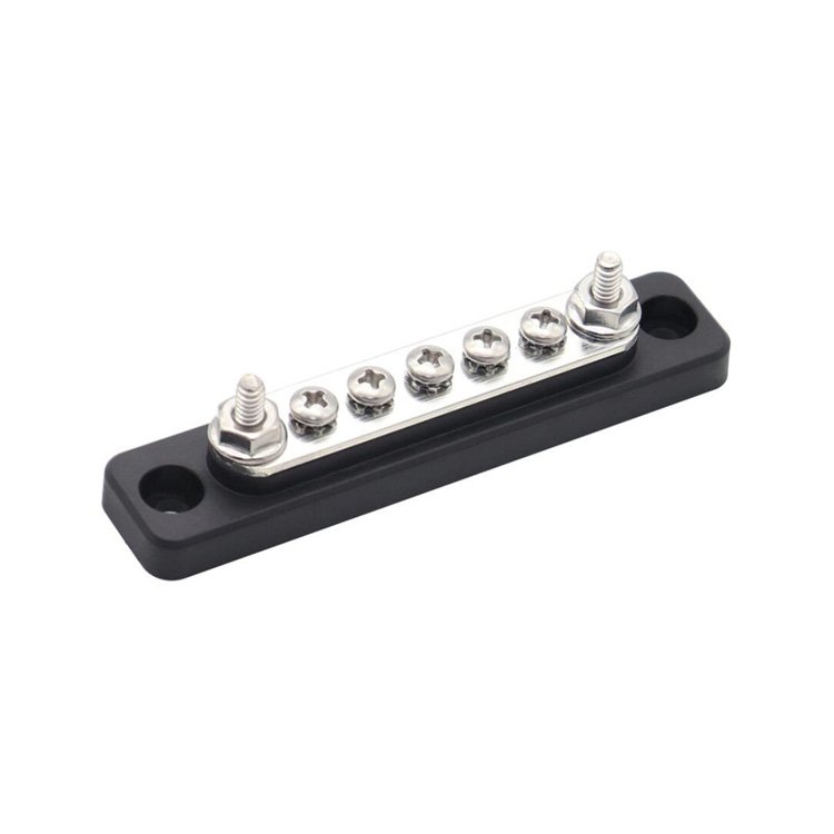 RV Yacht 48V 150A 300A 600A Copper Busbar 4 Terminal Stud 5/16 3/8 Bus Bar with Cover