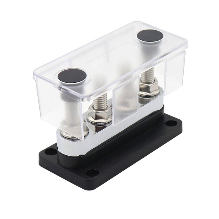 RV Yacht 48V 150A 300A 600A Copper Busbar 4 Terminal Stud 5/16 3/8 Bus Bar with Cover
