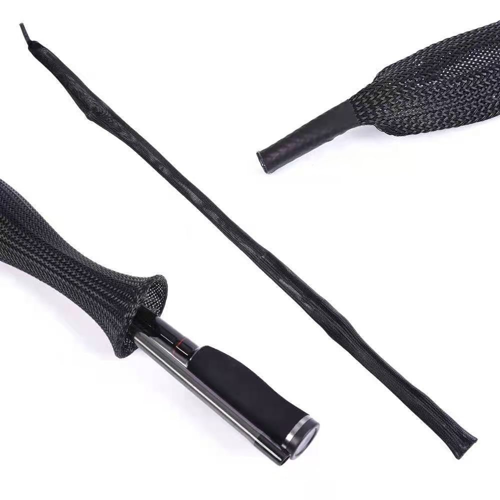 TOP RIGHT AC042 Expandable Braided Fishing Rod Cover Rod Sock Fishing Pole Sleeve Fishing Rod Protector Tools