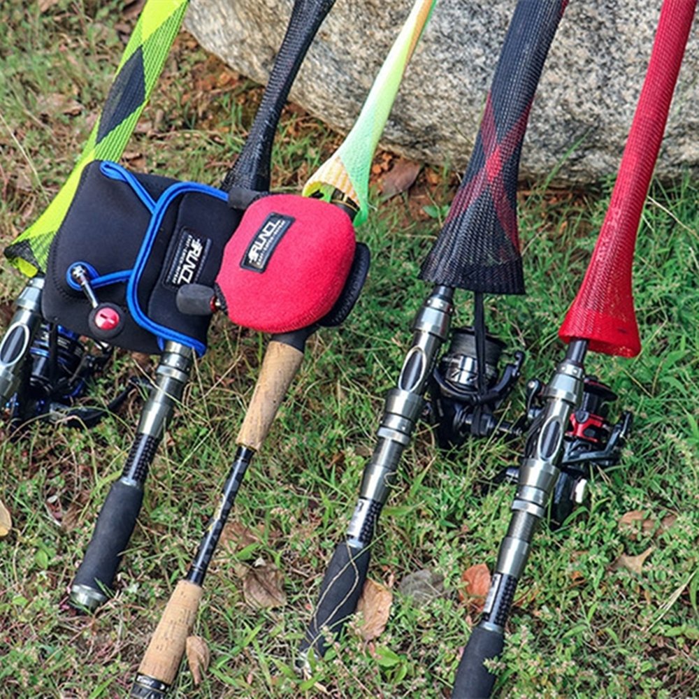 TOP RIGHT AC042 Expandable Braided Fishing Rod Cover Rod Sock Fishing Pole Sleeve Fishing Rod Protector Tools