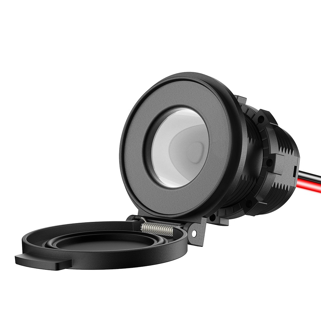 Custom Automatic Closing Waterproof Flush Mount 12 Volt Auto Car Charger Cigarette Lighter Socket Adapter Power Plug With Panel