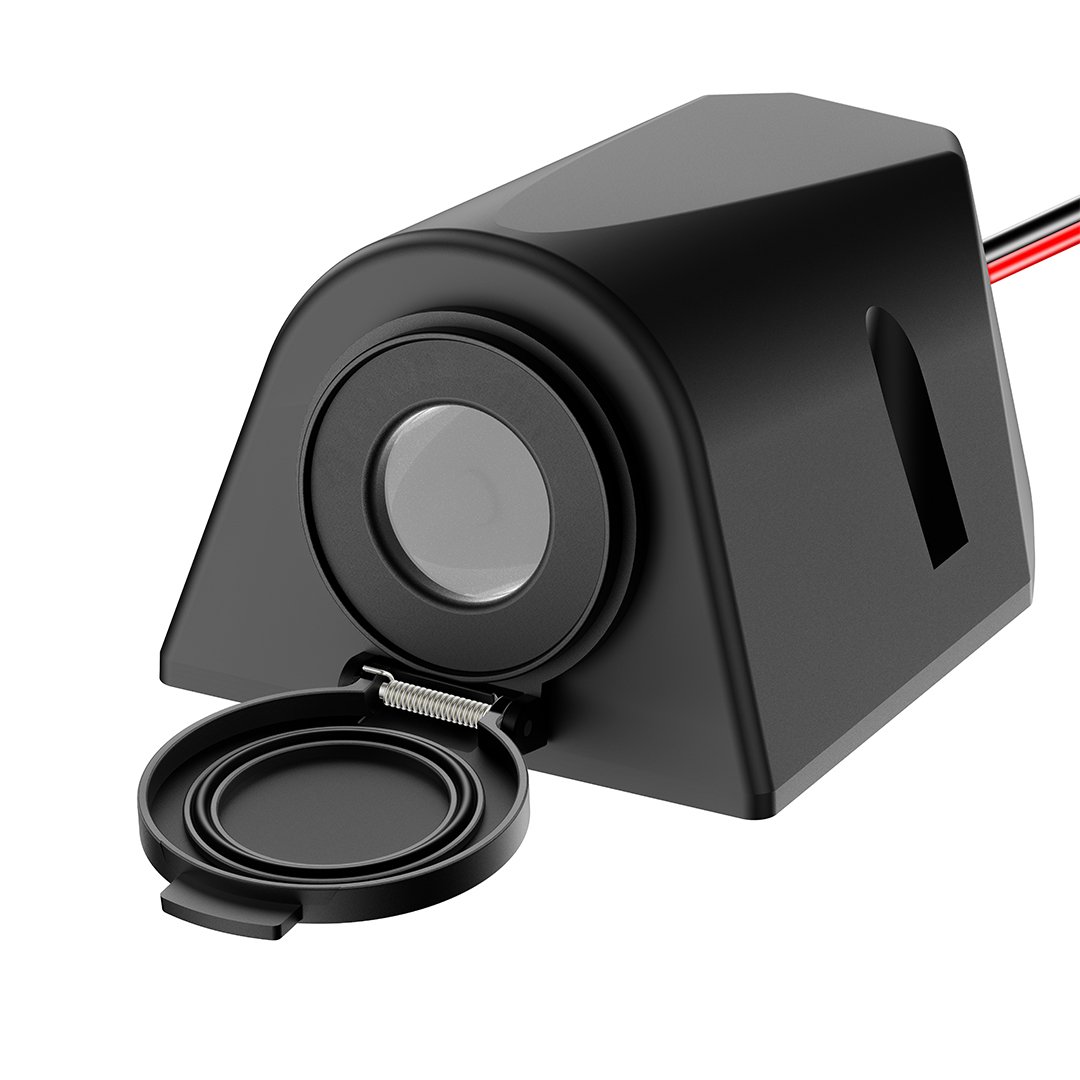 Custom Automatic Closing Waterproof Flush Mount 12 Volt Auto Car Charger Cigarette Lighter Socket Adapter Power Plug With Panel