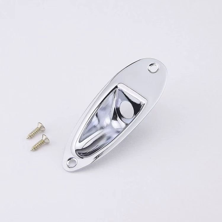 Wholesale Chrome/Black/Gold Boat Style Guitar Jack Plate Output Jack Output Input Cover Plate for Electric Guitar