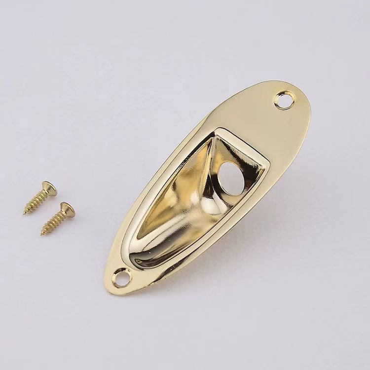 Wholesale Chrome/Black/Gold Boat Style Guitar Jack Plate Output Jack Output Input Cover Plate for Electric Guitar