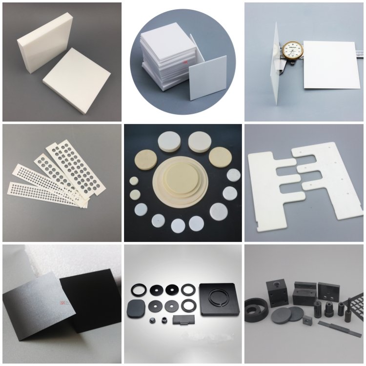 ODM OEM Industrial Ceramic Plates Square Aluminum Nitride Ceramic Plate 2mm Thickness Ball Rod Shape Insulation Custom Cutting