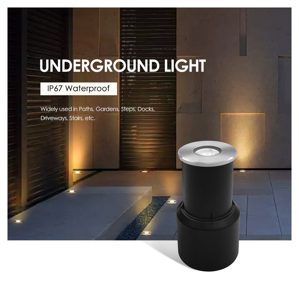New Aluminum Housing IP67 Waterproof Single Color Walk Over Lamp 316 Stainless Steel Cover 1W 2W 12v DC LED Underground Light