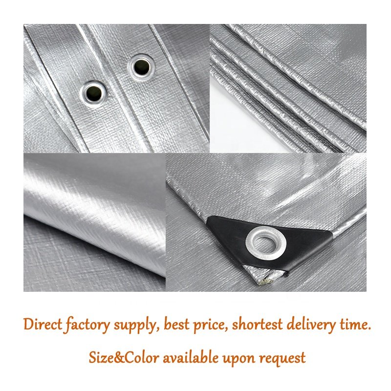 Multi-Use Waterproof Heavy-Duty Protection Coverage Tarp 10mil Silver Poly Tarp for Construction Truck Boat Lumber Tarps