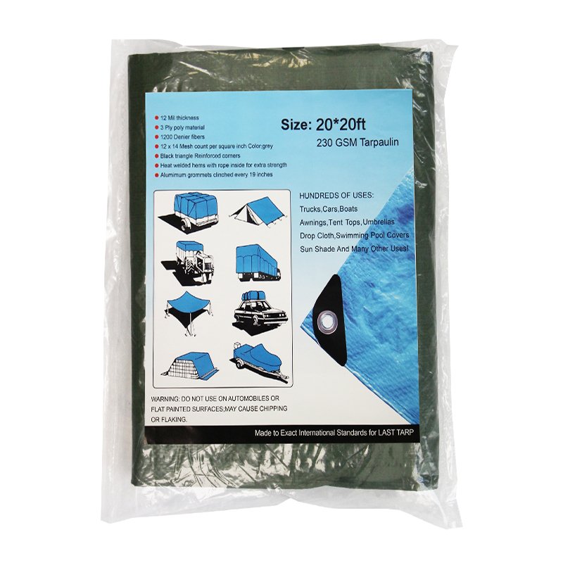Green PE Tarpaulin Covers Waterproof Car Cover Poly Tarp Sheet