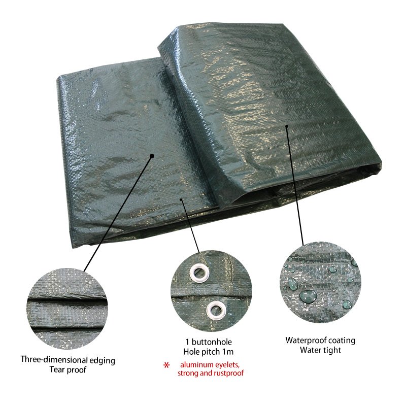 Green PE Tarpaulin Covers Waterproof Car Cover Poly Tarp Sheet