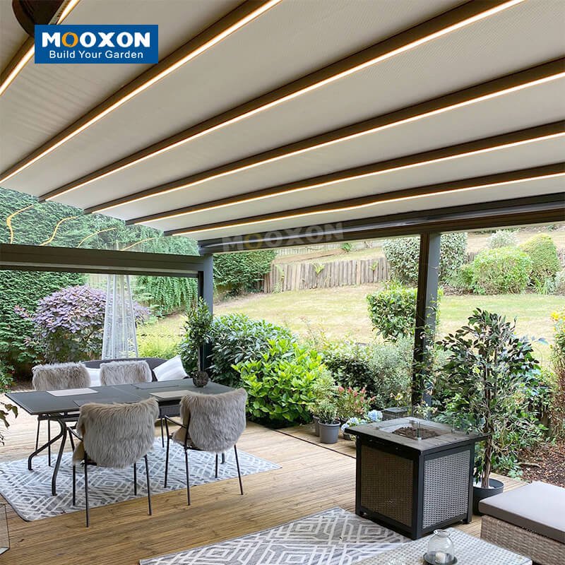 Mooxon Controllable Luxury Outdoor Retractable Pergola - Create Your Outdoor Garden Pergola