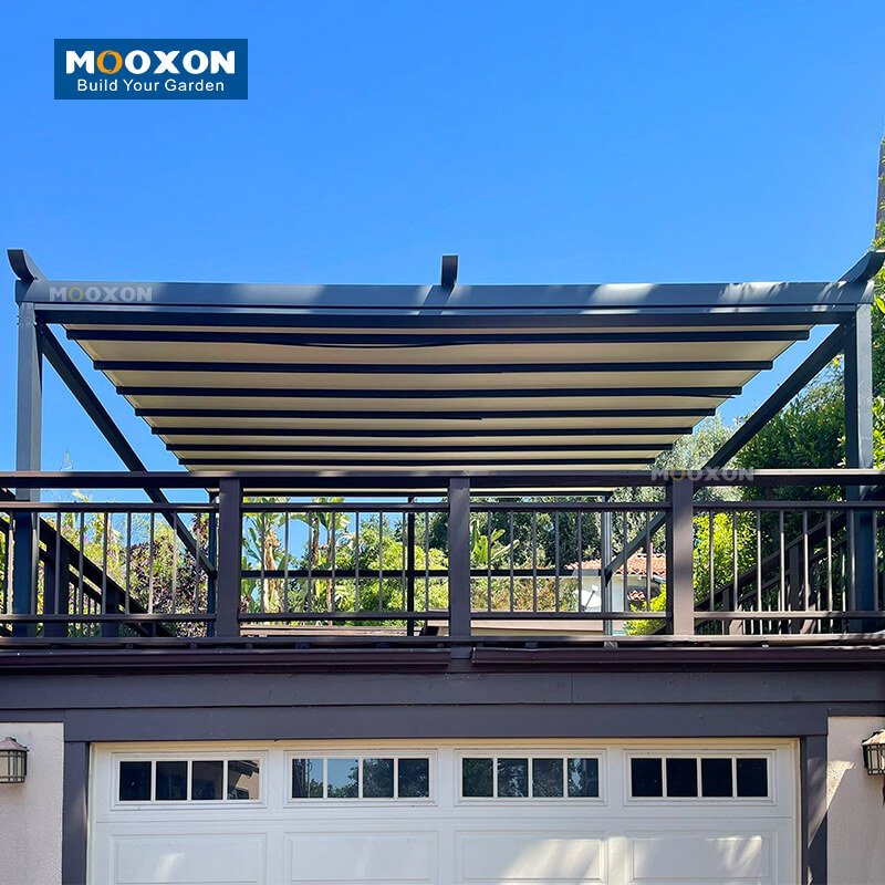 Mooxon Controllable Luxury Outdoor Retractable Pergola - Create Your Outdoor Garden Pergola