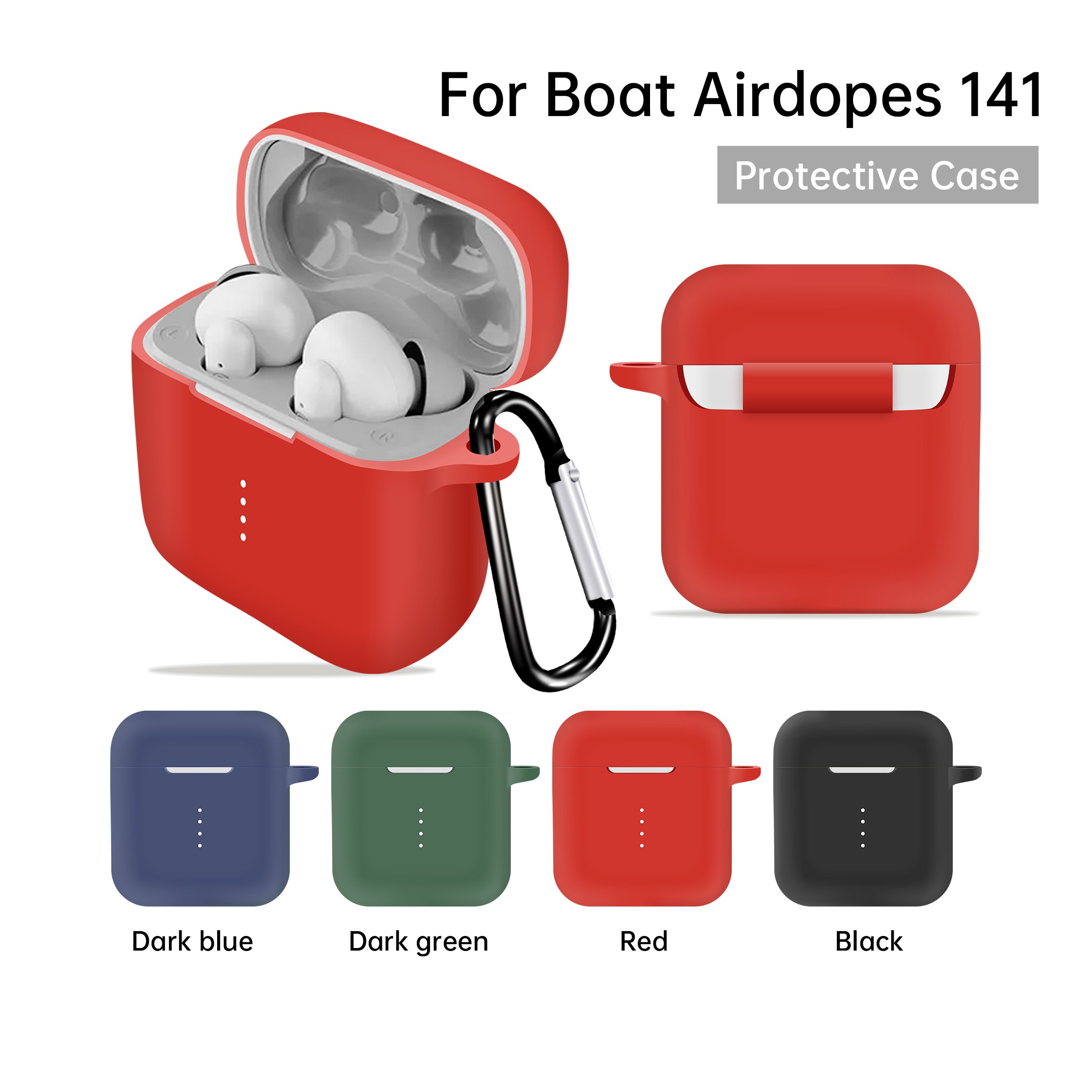 Factory Wholesale Suitable for Boat Airdopes 141 Cover Silicone Earphone Protective Case Shockproof With Hook