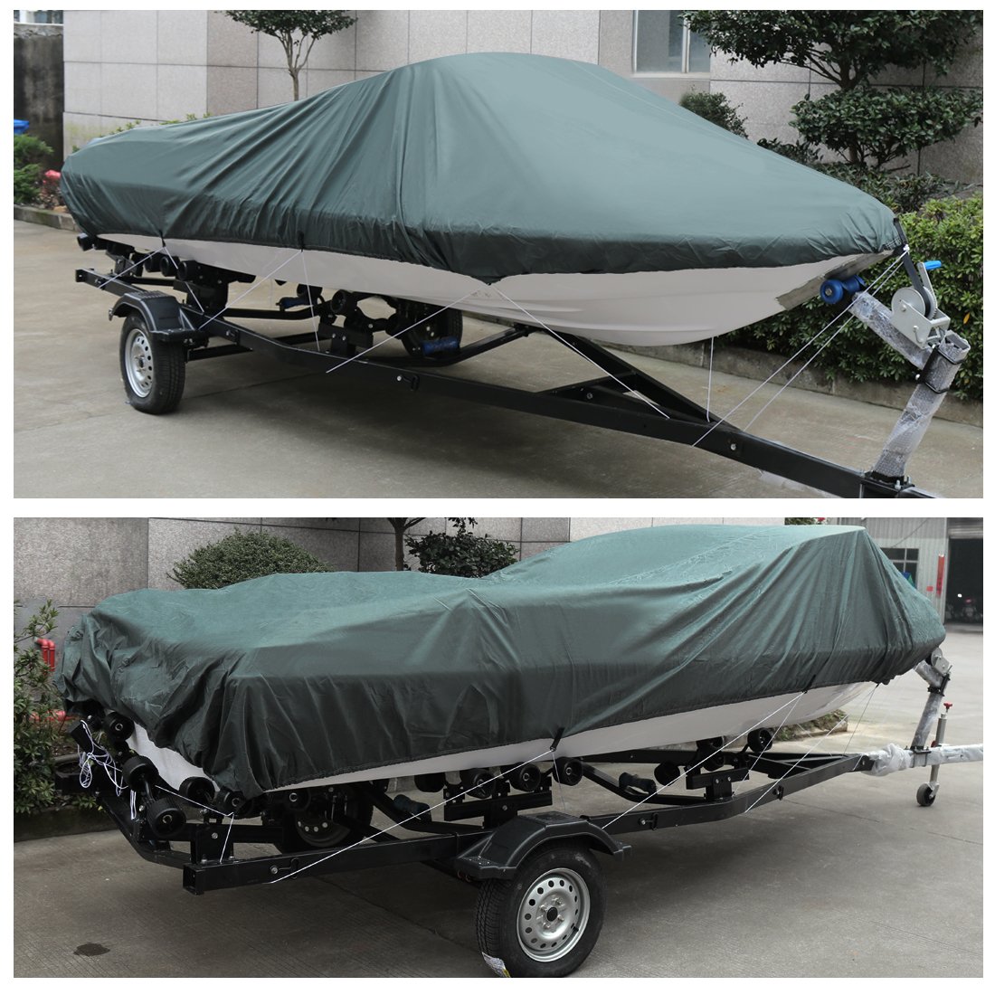 UV Resistant V-Hull Boat Cover for Trailerable Fishing Ski Boats Runabout Covers