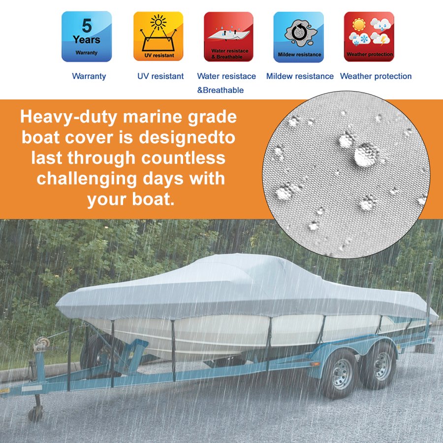 NHCX 14 Years Factory 600D Solution Dyed Boat Cover Waterproof Customize Various Ship Models Boat Cover