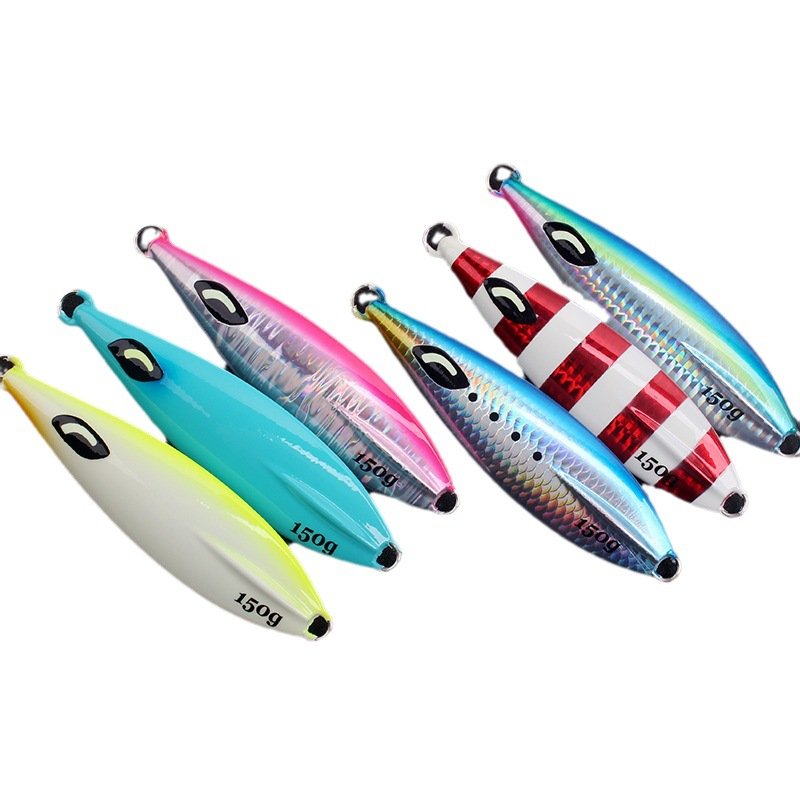 WM012J-100 Luminous Metal Jig Fishing 0.7oz-12.3oz Fishing Lures Sinking 6 Color Fishing Jigging Lure