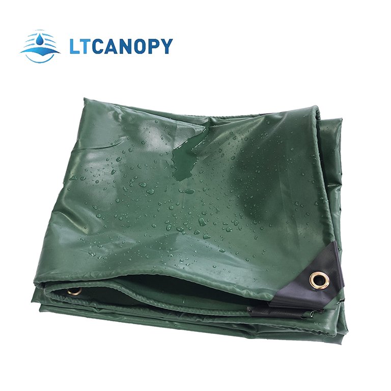 Litong Customized Wholesale 0.55mm Green Pvc Coated Tarpaulin for Cover Tent Awning Polyester Fabric Camping Tent Tarps
