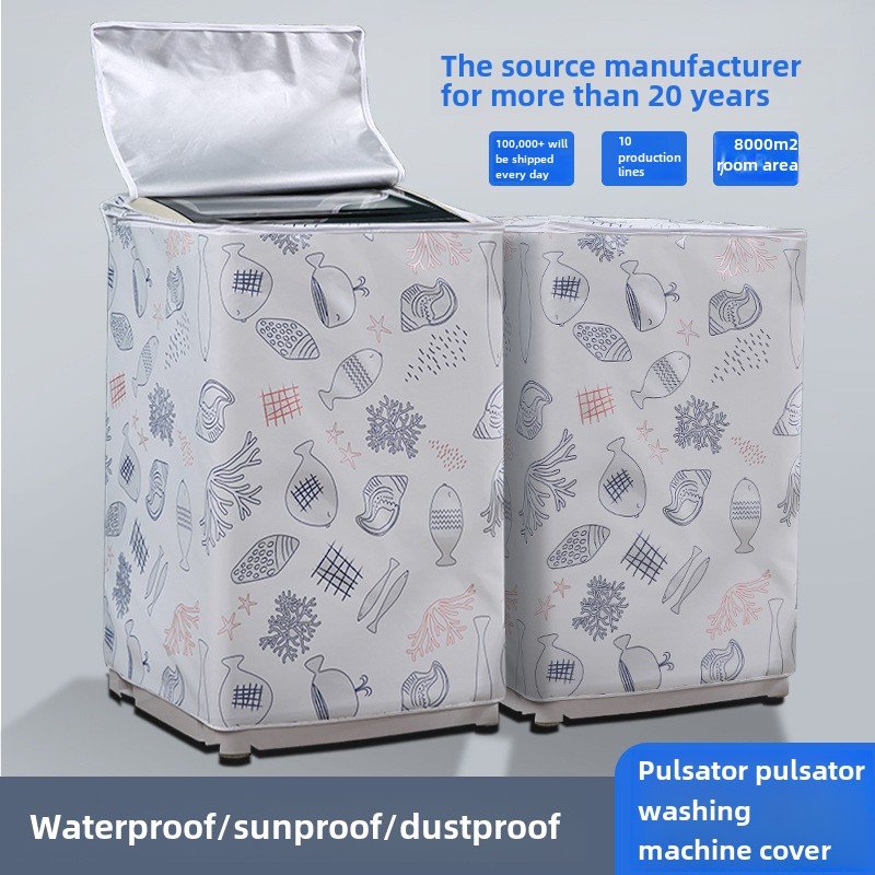 Wholesale Silver-Coated Oxford Cloth Storage Bag Fully Automatic Waterproof Sun-Protected Washing Machine Cover Neutral Dust