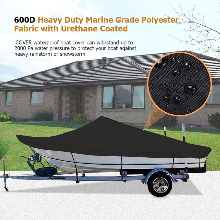 Premium Breathable Waterproof Oxford Boat Cover Yacht Cover Black