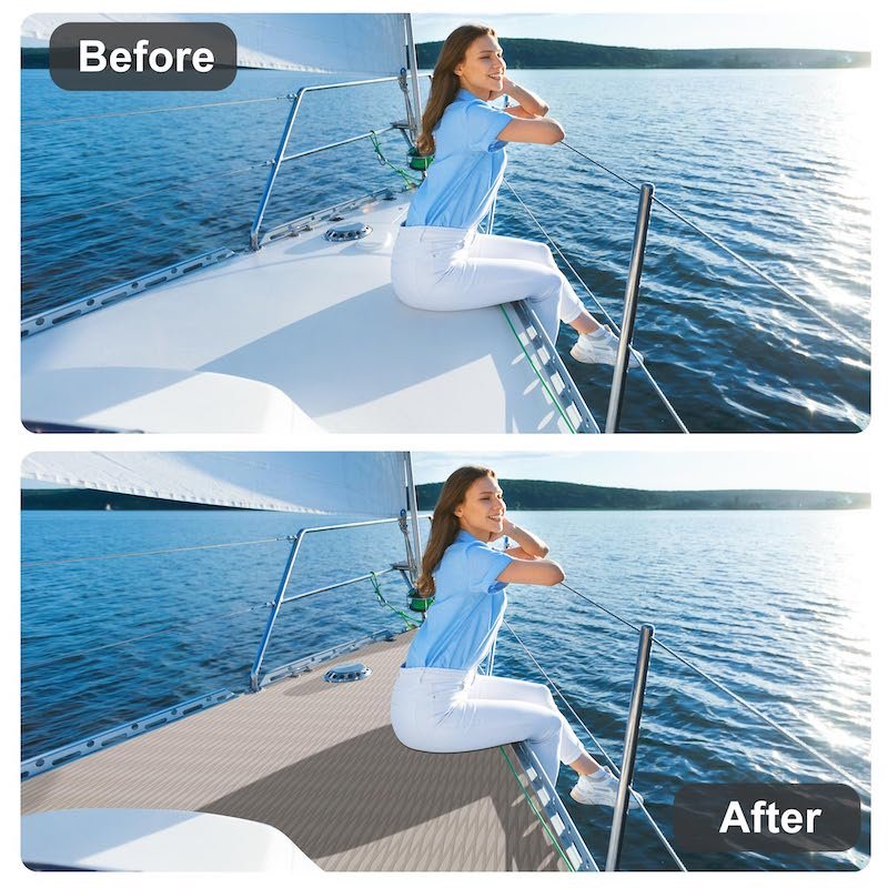 Betovv 3000 Hours UV Resistant Tappeto Barca Boat Deck Floor Covering Boat Traction Self Adhesive Laminate Flooring