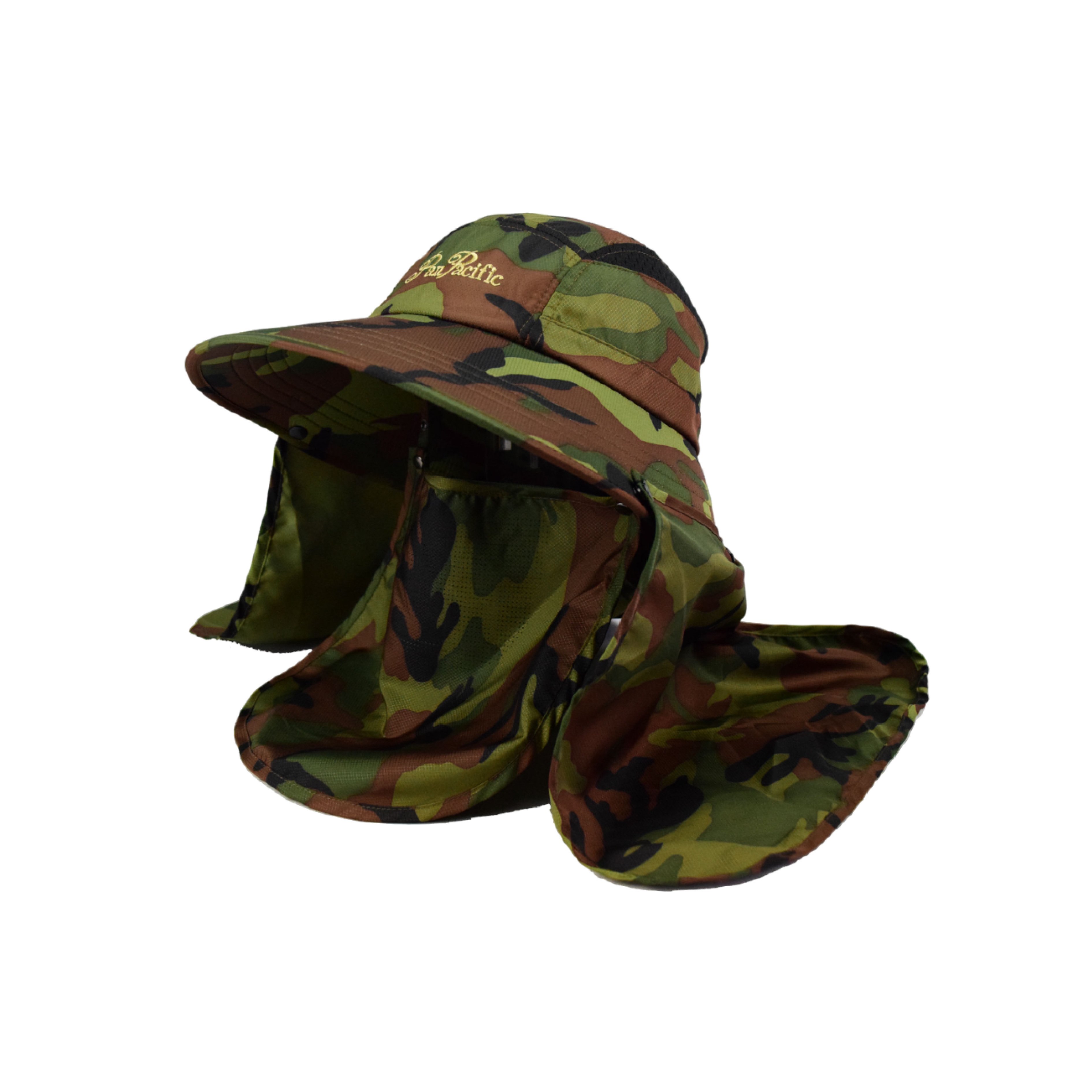 Customized Wide Brim Outdoor Hiking Camping Sun Protection Anti UV Casual Beach Cap With Detachable Face Cover & Neck Flap