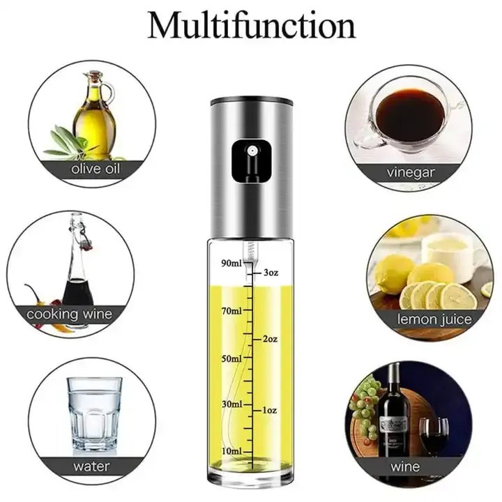 Kitchen Push Type 100ml Stainless Steel Spray Olive Oil Spray Bottle Pot Grill Bbq Sprayer Oil Dispenser Gravy Boats Tools for C