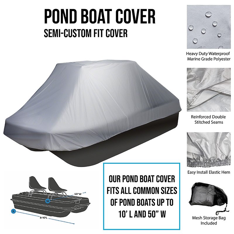 Pond Waterproof Boat Storage Cover, 600d Heavy Duty Oxford Cloth Pond Propeller Bass Boat Cover