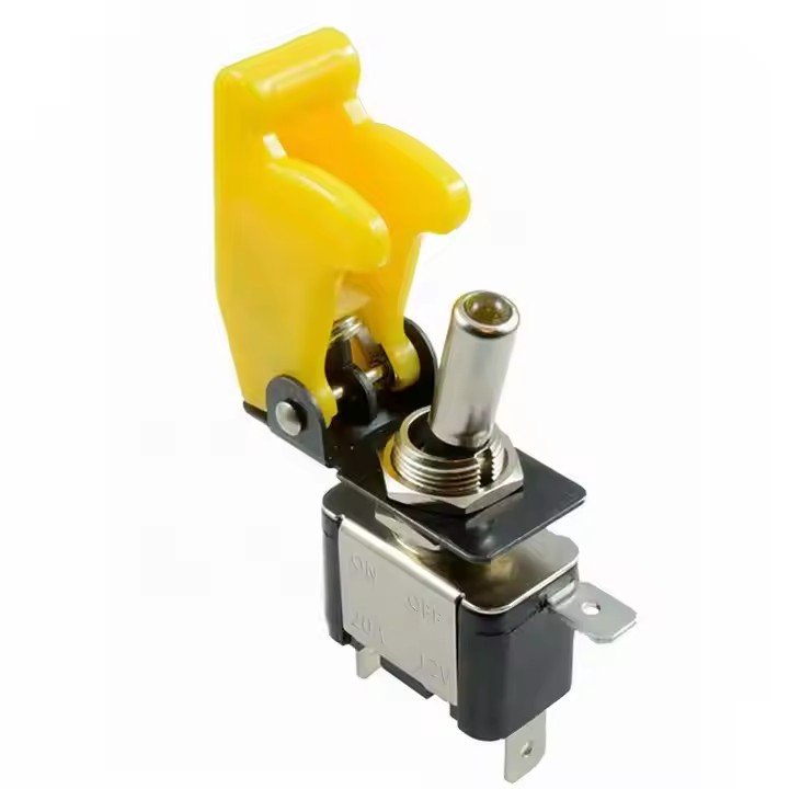 Heavy Duty Toggle Switch 20A 3 Pin on OFF 12V Toggle Switch with Light LED Red & Cover for Automotive Cars Trucks Boats