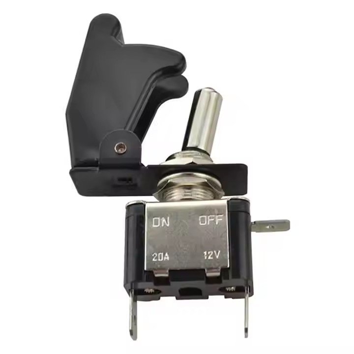 Heavy Duty Toggle Switch 20A 3 Pin on OFF 12V Toggle Switch with Light LED Red & Cover for Automotive Cars Trucks Boats