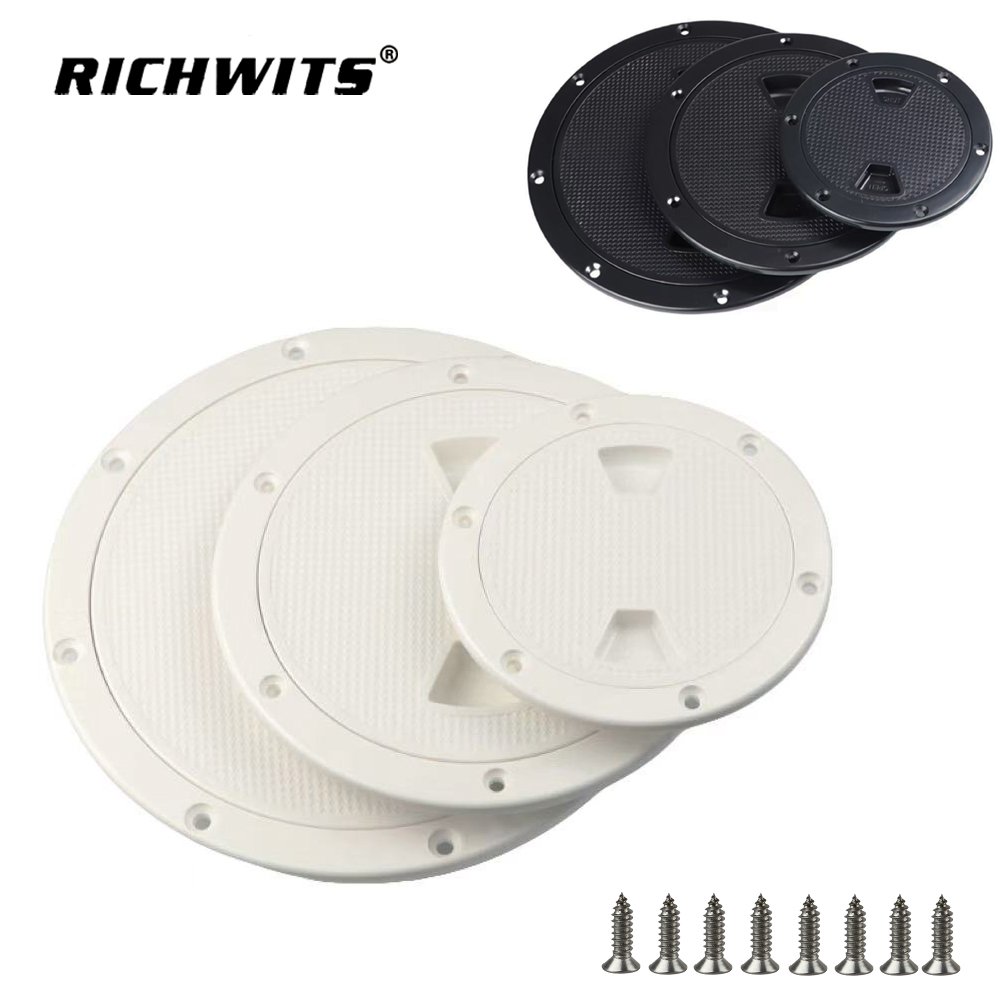 4" 6" 8" Hatch Deck Plate White Round Non Slip Inspection Hatch W/Detachable Cover
