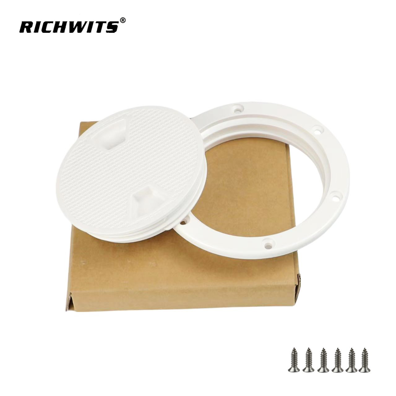 4" 6" 8" Hatch Deck Plate White Round Non Slip Inspection Hatch W/Detachable Cover