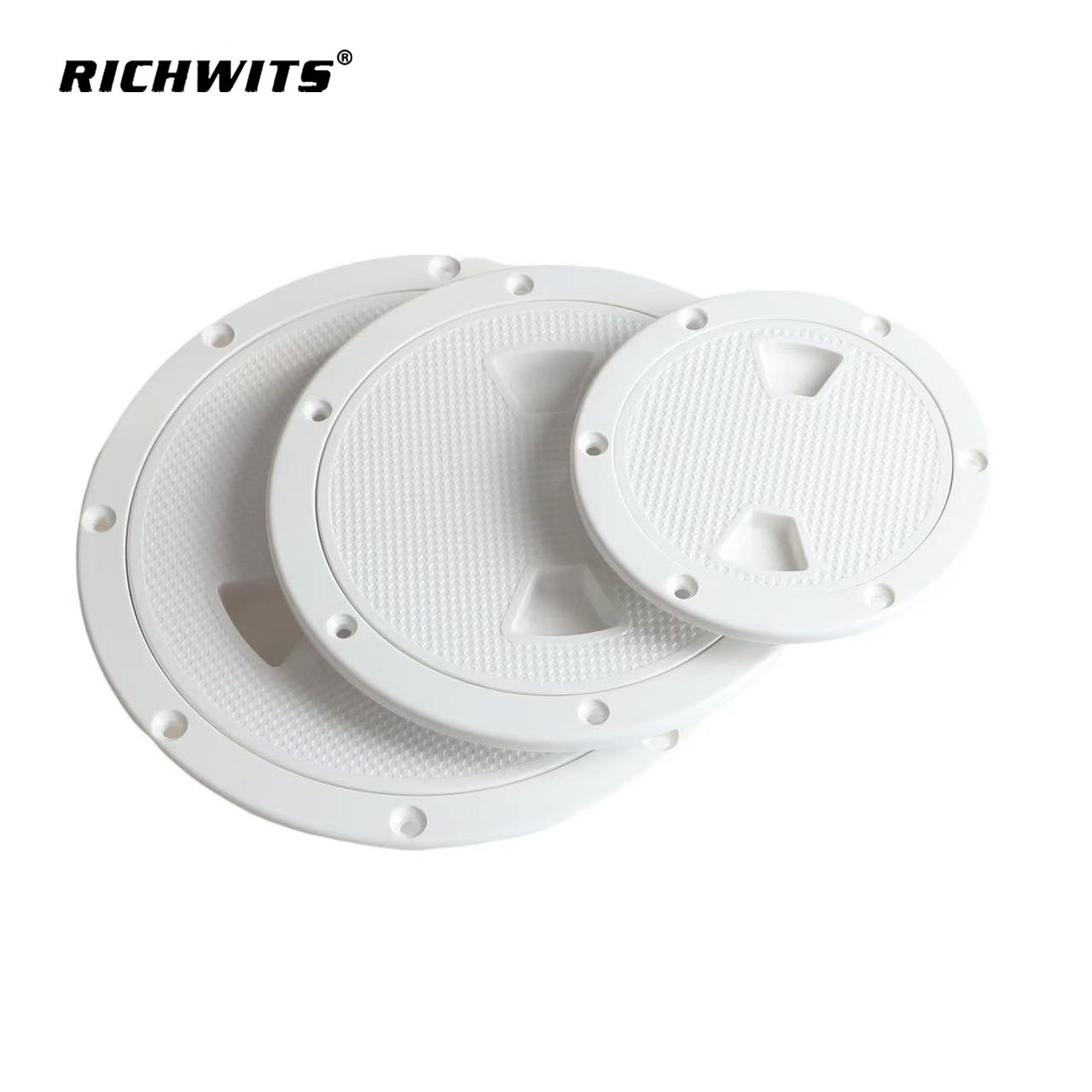 4" 6" 8" Hatch Deck Plate White Round Non Slip Inspection Hatch W/Detachable Cover