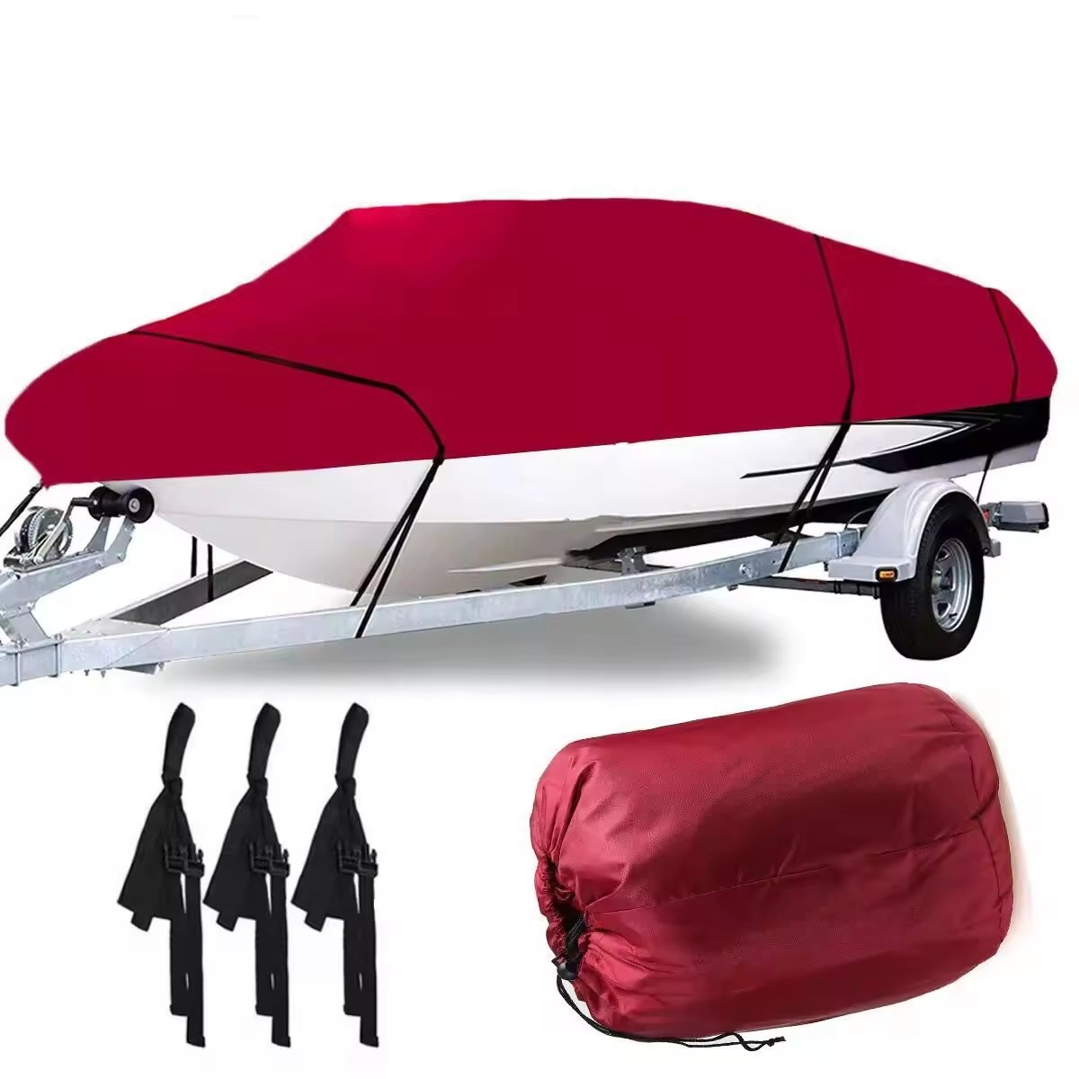 Heavy Duty Marine Grade Polyester Oxford Full Size Trailerable Center Yacht Boat Cover Made China Good Quality 420D Used