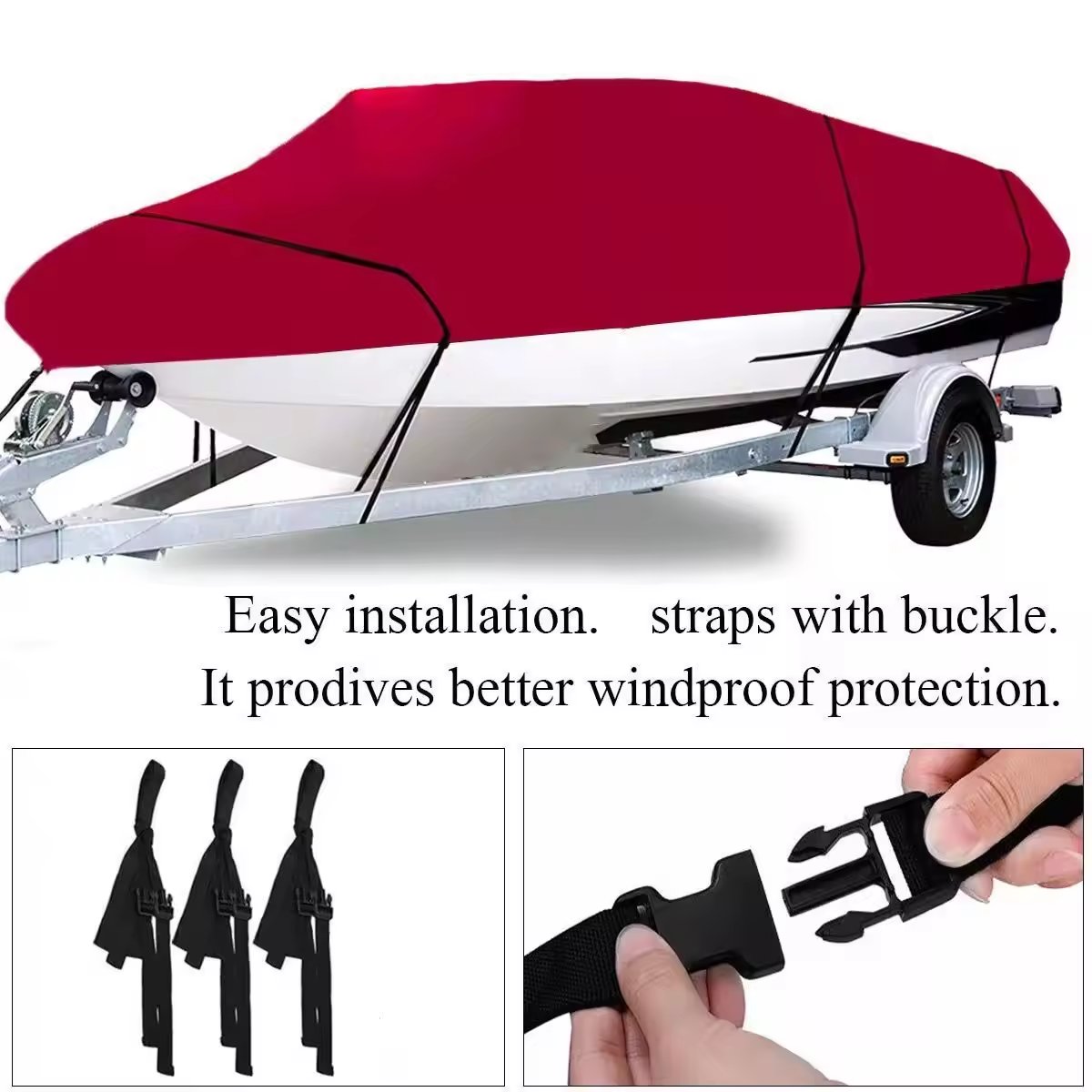 Heavy Duty Marine Grade Polyester Oxford Full Size Trailerable Center Yacht Boat Cover Made China Good Quality 420D Used