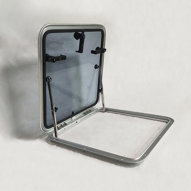 Customized Marine Boat RV Skylight Escape Hatch Window Tempered Glass Aluminum Boat Deck Hatch 575x575