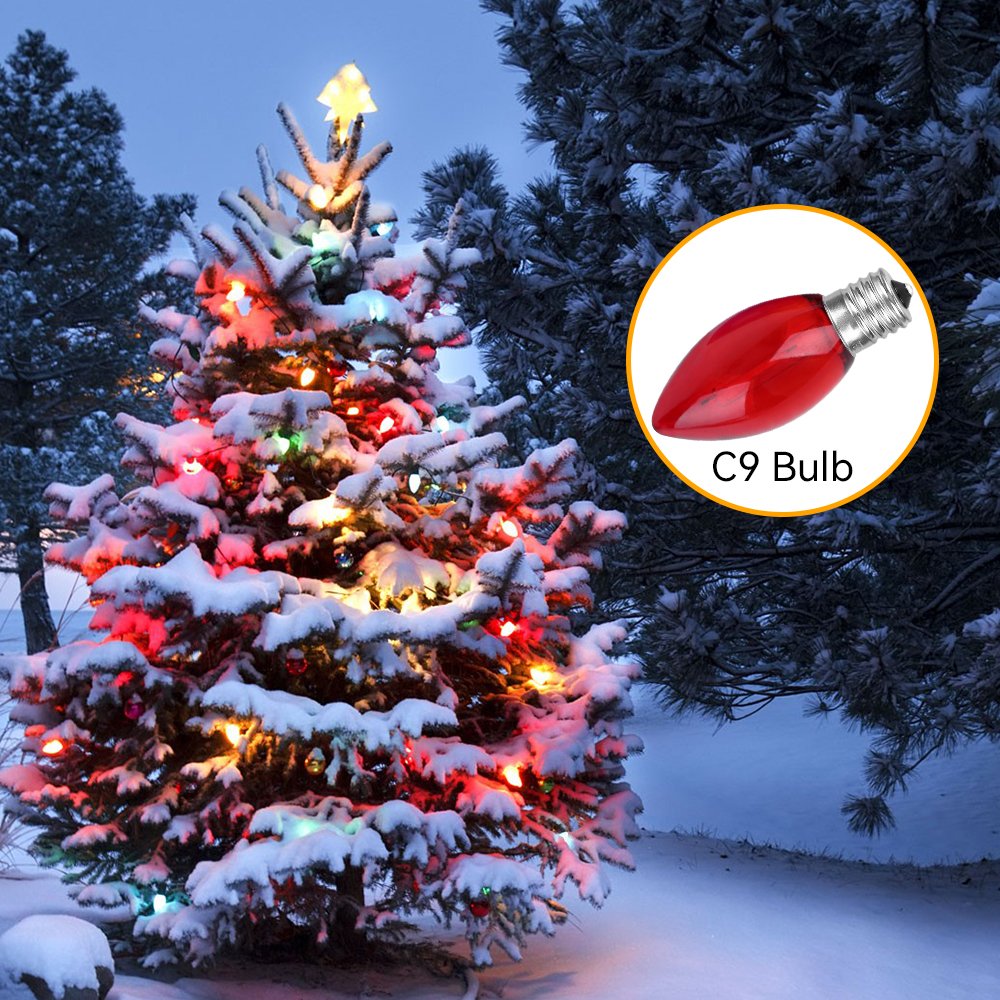 Wholesale High Quality Commercial Lighting Warm White C9 Bulb Led Christmas Lights Strawberry Surface Waterproof Cover Luminous