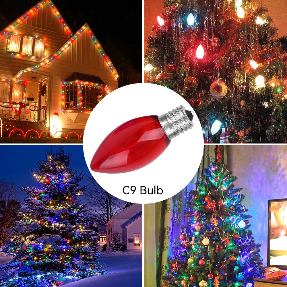 Wholesale High Quality Commercial Lighting Warm White C9 Bulb Led Christmas Lights Strawberry Surface Waterproof Cover Luminous