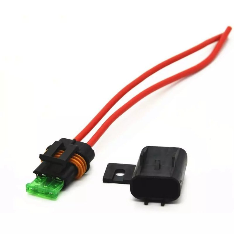 Standard Inline Fuse Holder Waterproof Blade Style ATO/ATC Holder Wiring Harness with Cover for Automotive UL1015/1007 10-22AWG