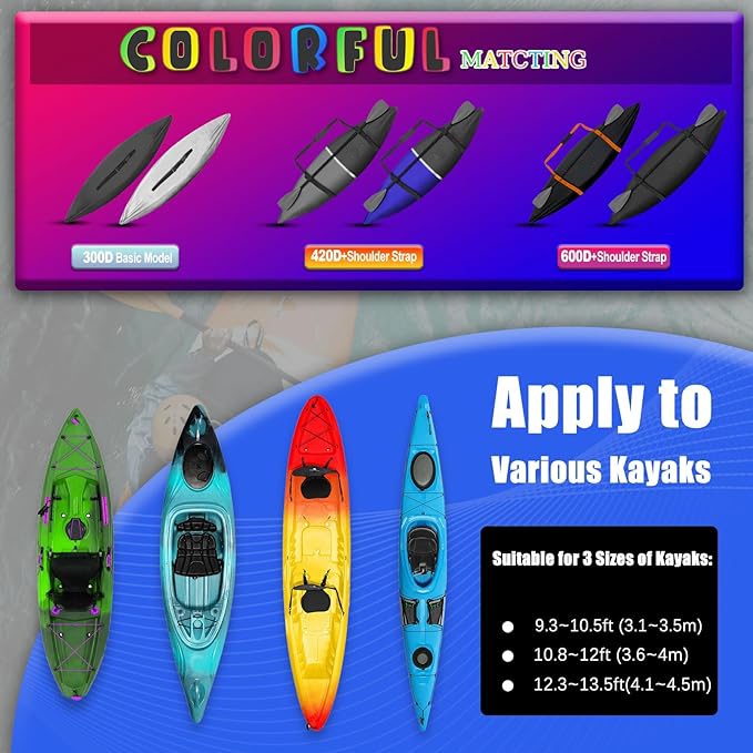 420D Heavy Duty Waterproof Dustproof and UV Protected Outdoor Canoe Cover for Boat Covers