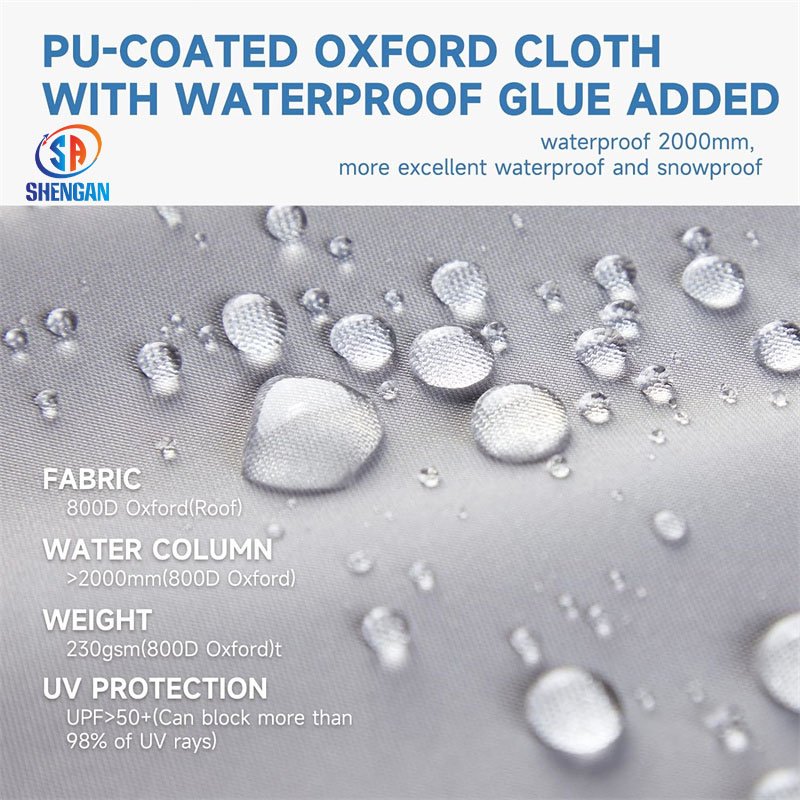 Heavy Duty Marine Grade 800D Sun-Proof Fade-Resistant Waterproof Pontoon Boat Cover with PU Coating