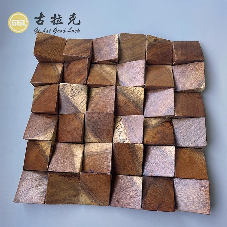 Nature Wood Wall Tile 3d Art Wood Mosaic Tiles Wall Covering Panels