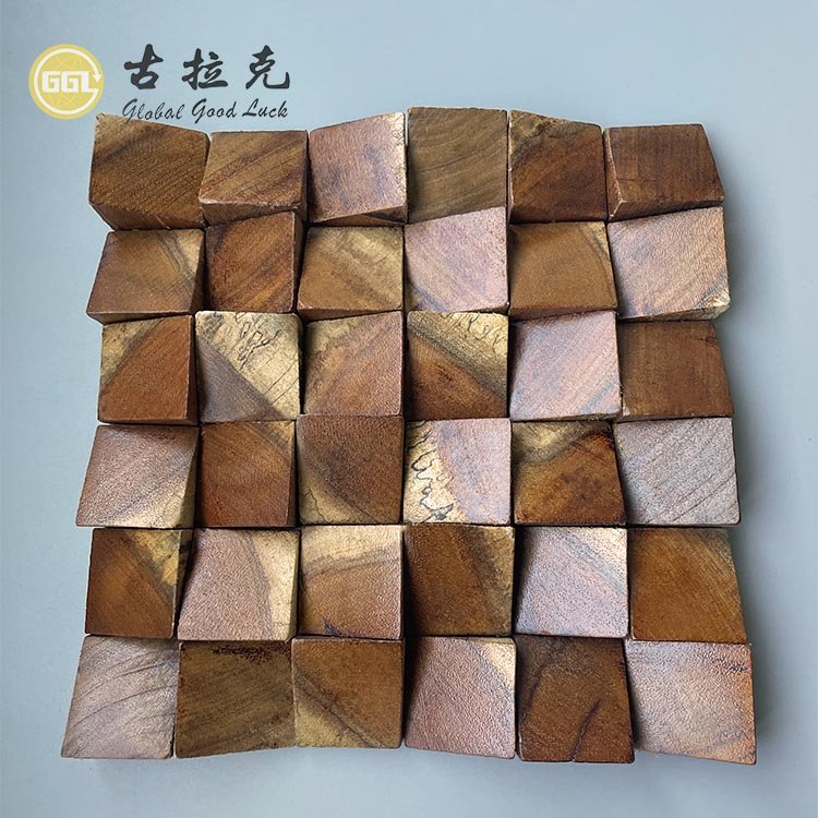 Nature Wood Wall Tile 3d Art Wood Mosaic Tiles Wall Covering Panels