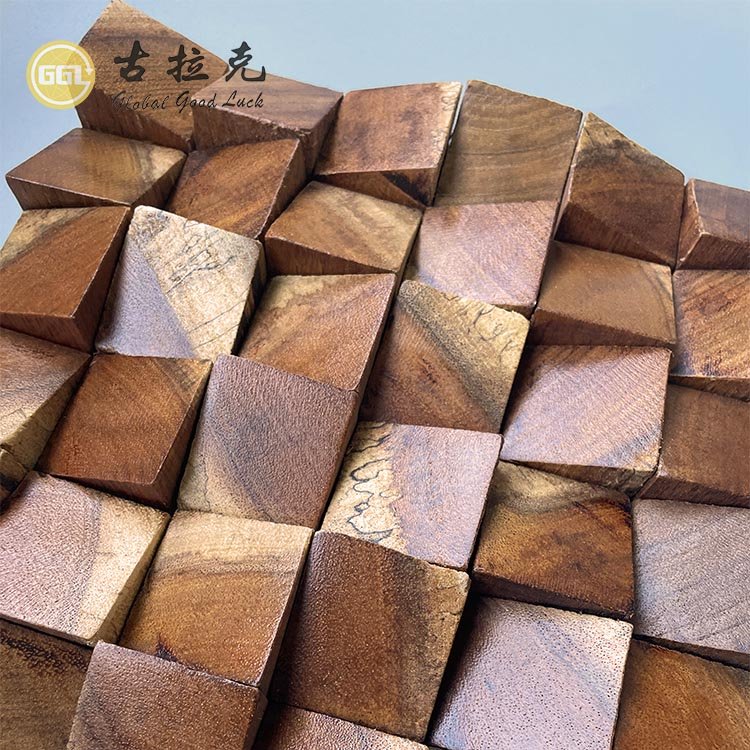 Nature Wood Wall Tile 3d Art Wood Mosaic Tiles Wall Covering Panels