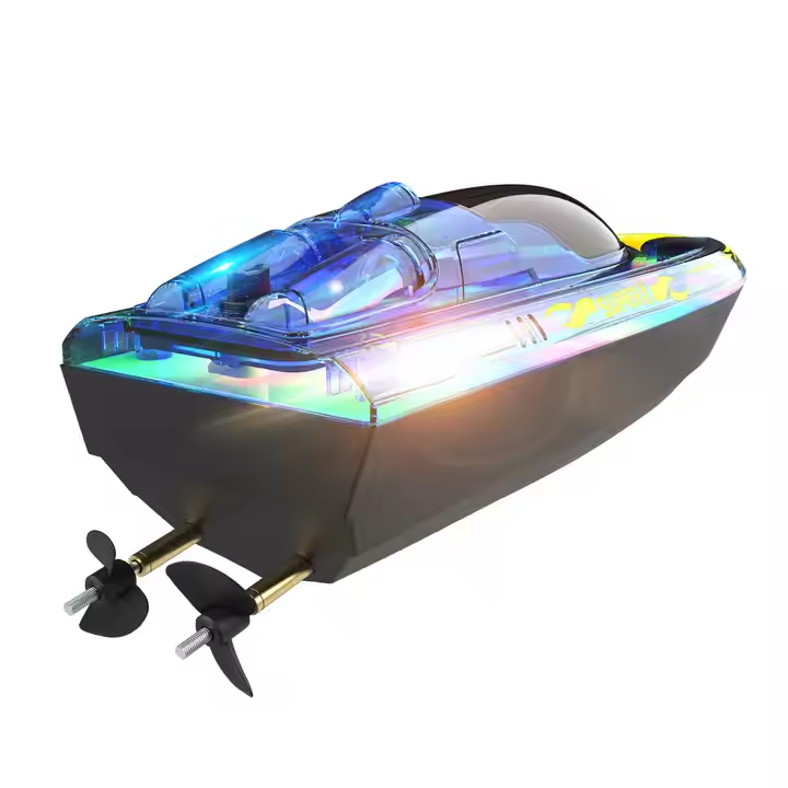Flytec 2.4G V555 Kids Electric Boat Toy for Swimming Pool Cover Waterproof RC Electric Motor Boat Glowing 60 Mins Endurance