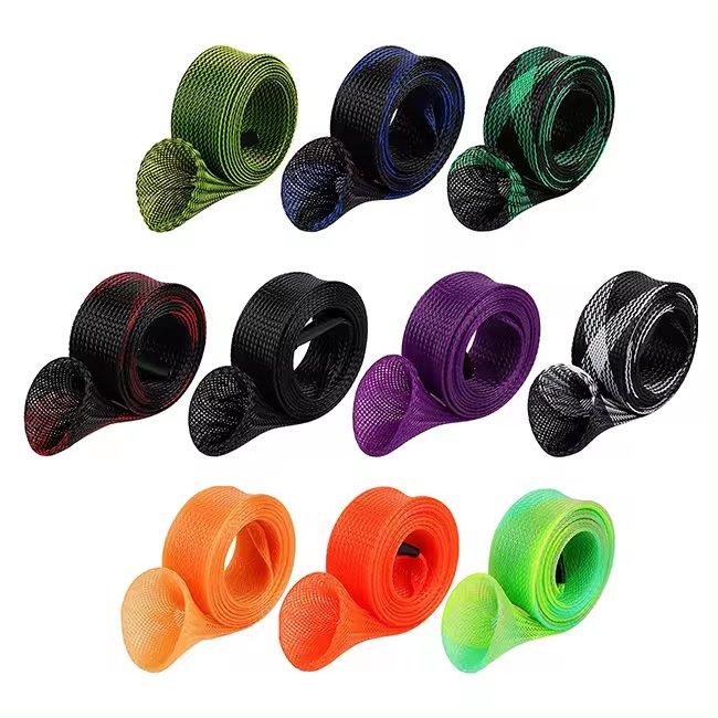 Fishing Pole Sleeve Fishing Rod Protector Tools Expandable Braided Fishing Rod Cover Rod Sock