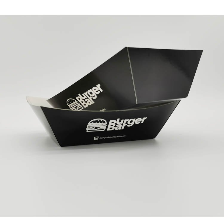 Disposable Kraft Containers Food Tray Boat Tray Cardboard Food Carriers Chips Snacks Takeaway Kraft Paper Tray