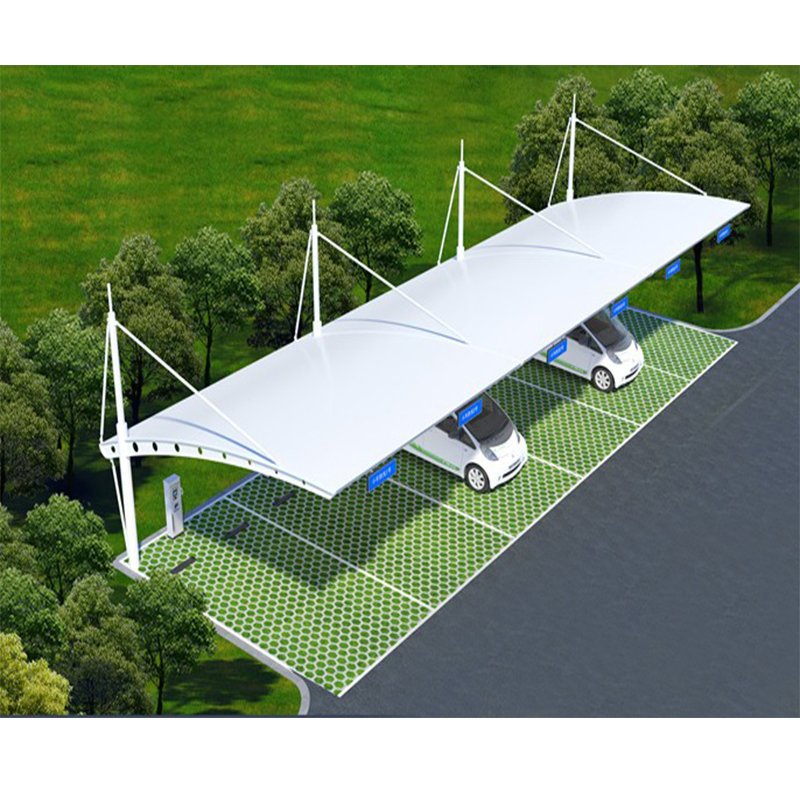 Customization PVC/PVDF Waterproof Self-cleaning Tensioning Structure Car Parking Shed Shade Canopy