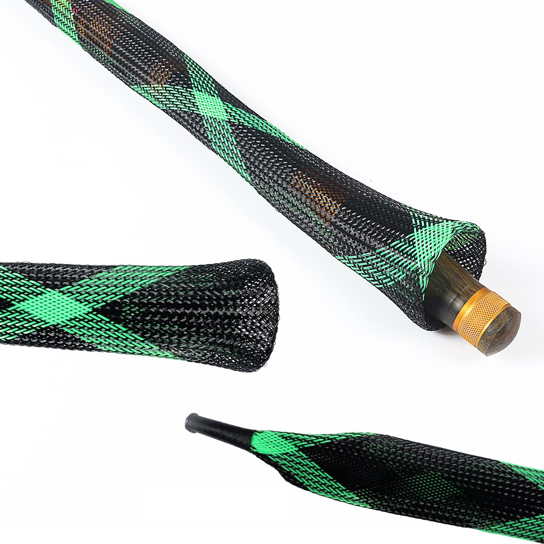 Mesh Tube Retractable Fishing Rod Guard Bag Hand Pole Lure Rod Anti-scratch Bundle Rod Bag Fishing Gear Storage Bag Cover