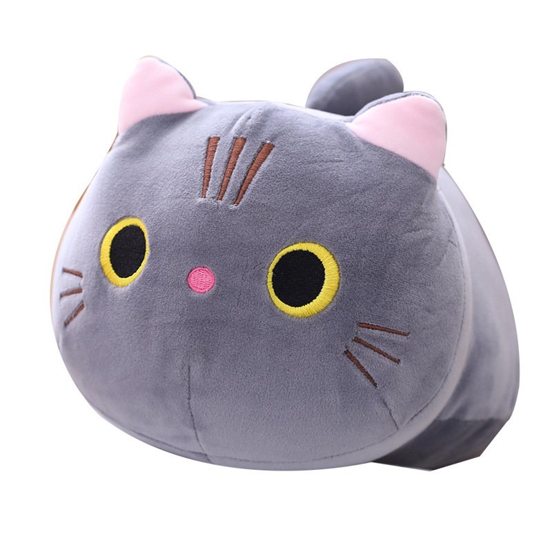 Wholesale Cartoon Plush Pillow Cat Animals Stuffed Soft Toys Comfort Plush Pillow Cat