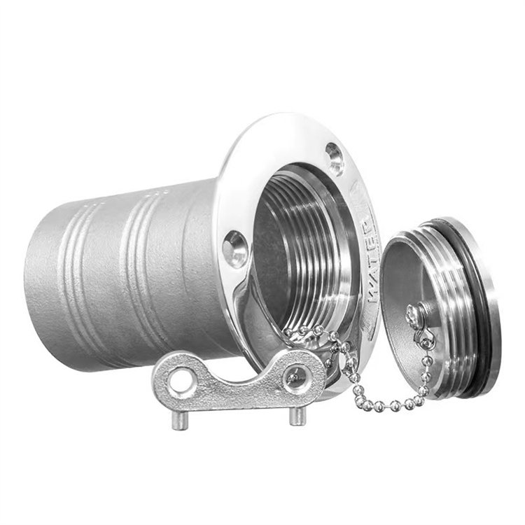 Popular Boat Accessories 316 Stainless Steel Marine Boat Gas Deck Fill With Key Cover Deck Filler for Gas Water Fuel of Boat